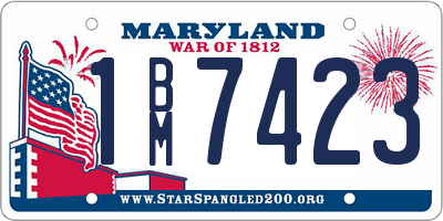MD license plate 1BM7423