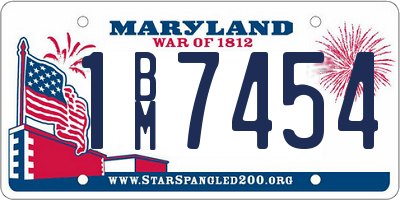 MD license plate 1BM7454