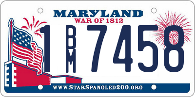 MD license plate 1BM7458