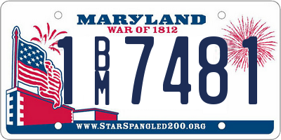 MD license plate 1BM7481