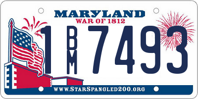 MD license plate 1BM7493