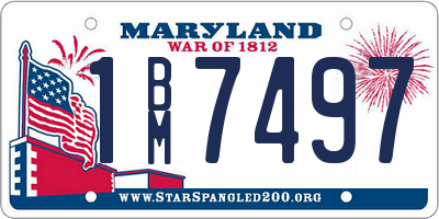 MD license plate 1BM7497