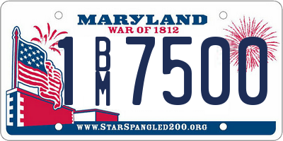 MD license plate 1BM7500