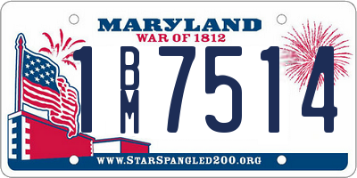 MD license plate 1BM7514