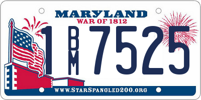 MD license plate 1BM7525