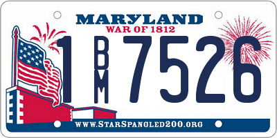 MD license plate 1BM7526