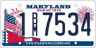 MD license plate 1BM7534