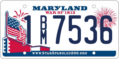 MD license plate 1BM7536