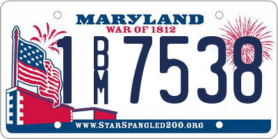 MD license plate 1BM7538