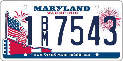 MD license plate 1BM7543