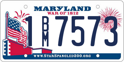 MD license plate 1BM7573