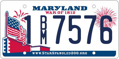 MD license plate 1BM7576