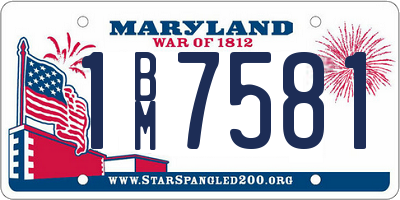 MD license plate 1BM7581