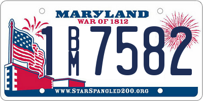MD license plate 1BM7582