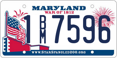 MD license plate 1BM7596