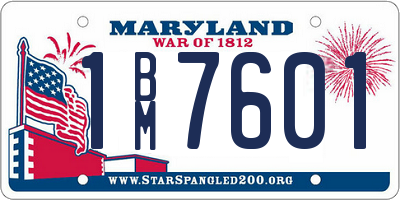 MD license plate 1BM7601