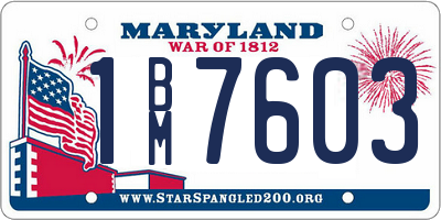 MD license plate 1BM7603