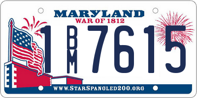 MD license plate 1BM7615