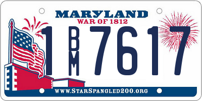 MD license plate 1BM7617