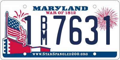 MD license plate 1BM7631
