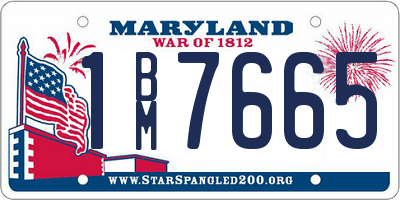 MD license plate 1BM7665