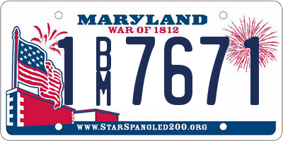 MD license plate 1BM7671