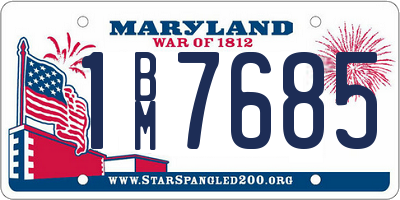 MD license plate 1BM7685