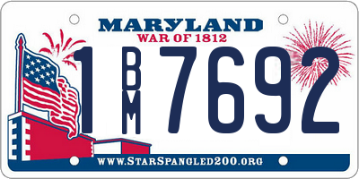 MD license plate 1BM7692