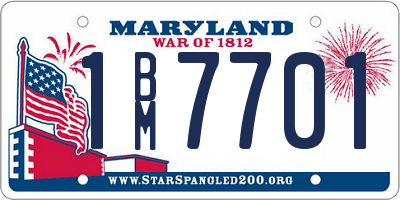MD license plate 1BM7701