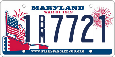 MD license plate 1BM7721