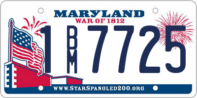 MD license plate 1BM7725