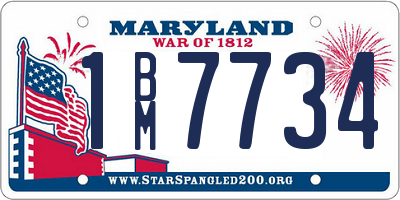 MD license plate 1BM7734