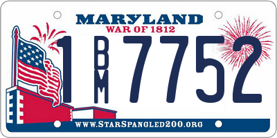 MD license plate 1BM7752