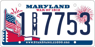MD license plate 1BM7753