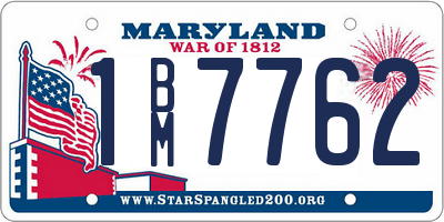 MD license plate 1BM7762