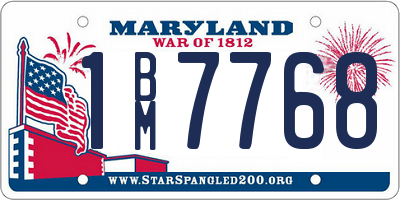 MD license plate 1BM7768
