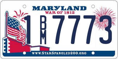 MD license plate 1BM7773