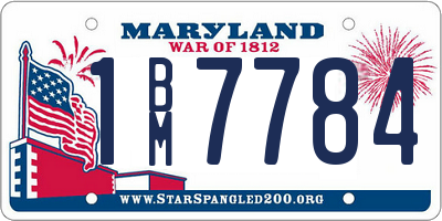 MD license plate 1BM7784