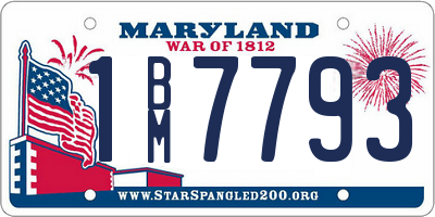 MD license plate 1BM7793