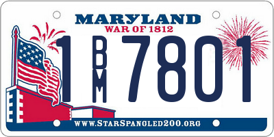 MD license plate 1BM7801