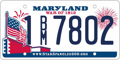 MD license plate 1BM7802