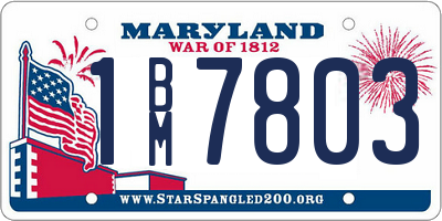 MD license plate 1BM7803