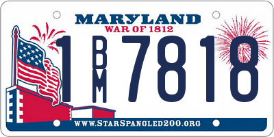 MD license plate 1BM7818