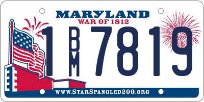 MD license plate 1BM7819