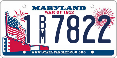 MD license plate 1BM7822