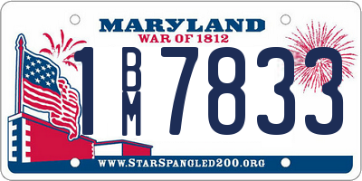 MD license plate 1BM7833
