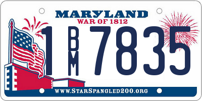 MD license plate 1BM7835
