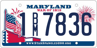MD license plate 1BM7836