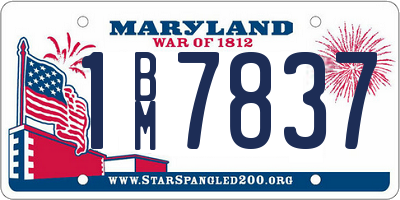MD license plate 1BM7837