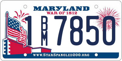 MD license plate 1BM7850